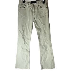 Juicy Couture jeans Women's sz 28 Sage Green Flare leg boot cut heart pocket Y2K